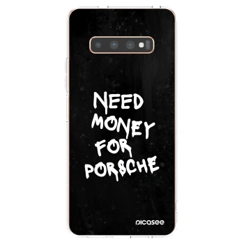Picasee silikonový průhledný obal pro Samsung Galaxy S10 Plus G975 - Black Dollar