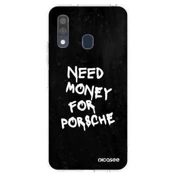 Picasee silikonový průhledný obal pro Samsung Galaxy A40 A405F - Black Dollar