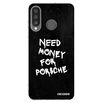 Picasee silikonový průhledný obal pro Huawei P30 Lite - Black Dollar