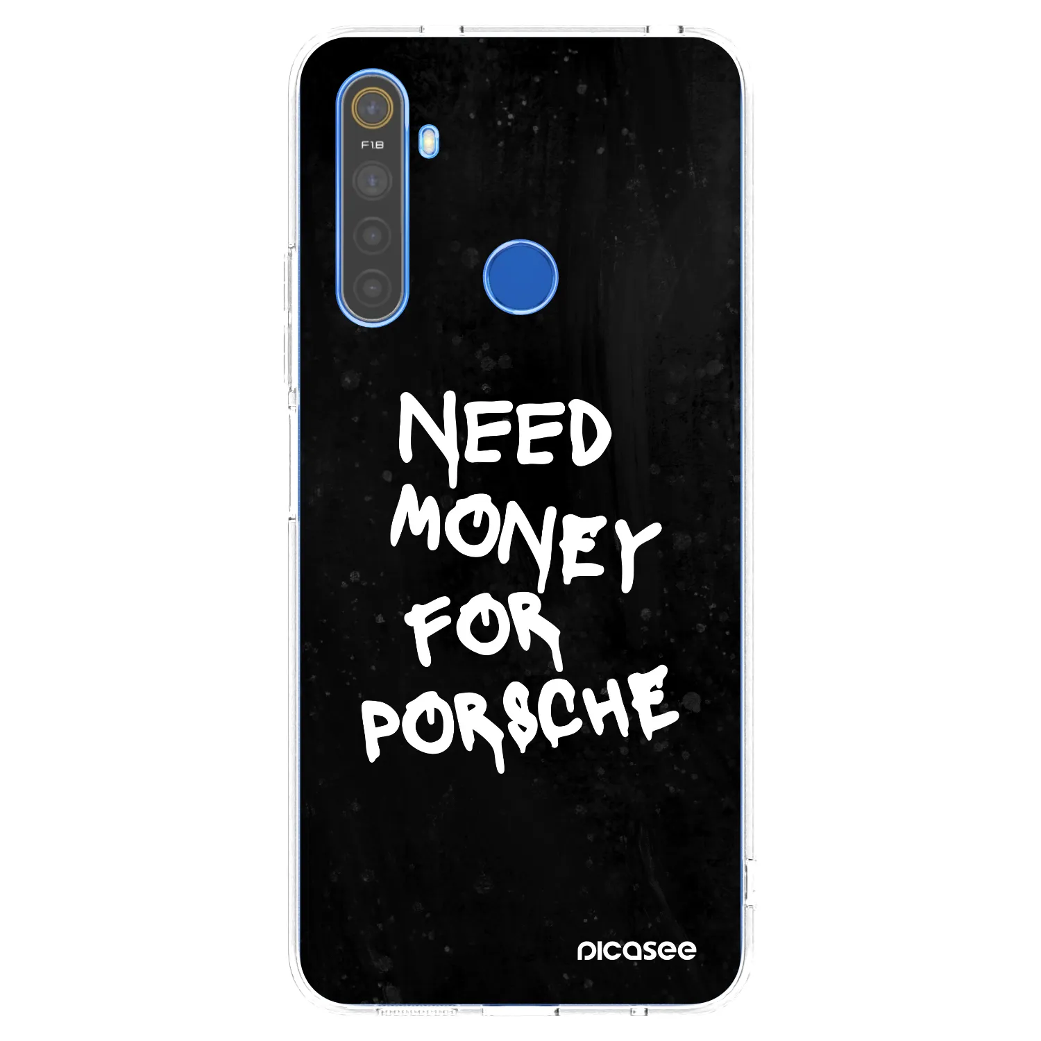 Picasee silikonový průhledný obal pro Realme 5 - Black Dollar