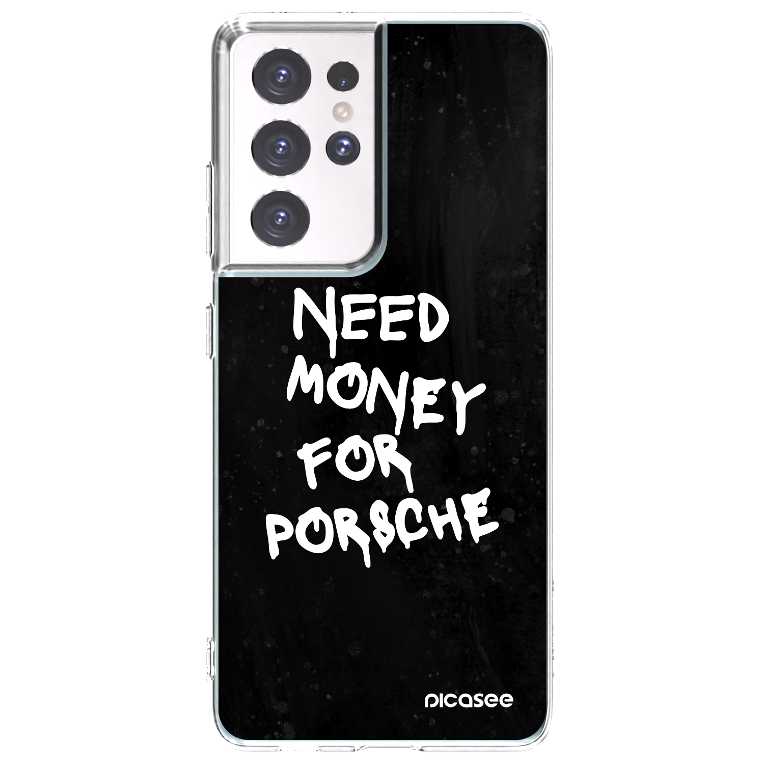 Picasee silikonový průhledný obal pro Samsung Galaxy S21 Ultra 5G G998B - Black Dollar