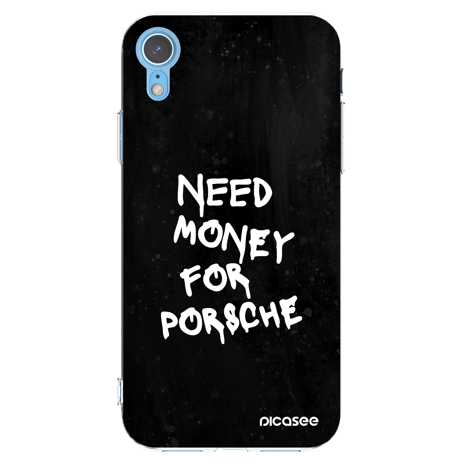 Picasee silikonový průhledný obal pro Apple iPhone XR - Black Dollar