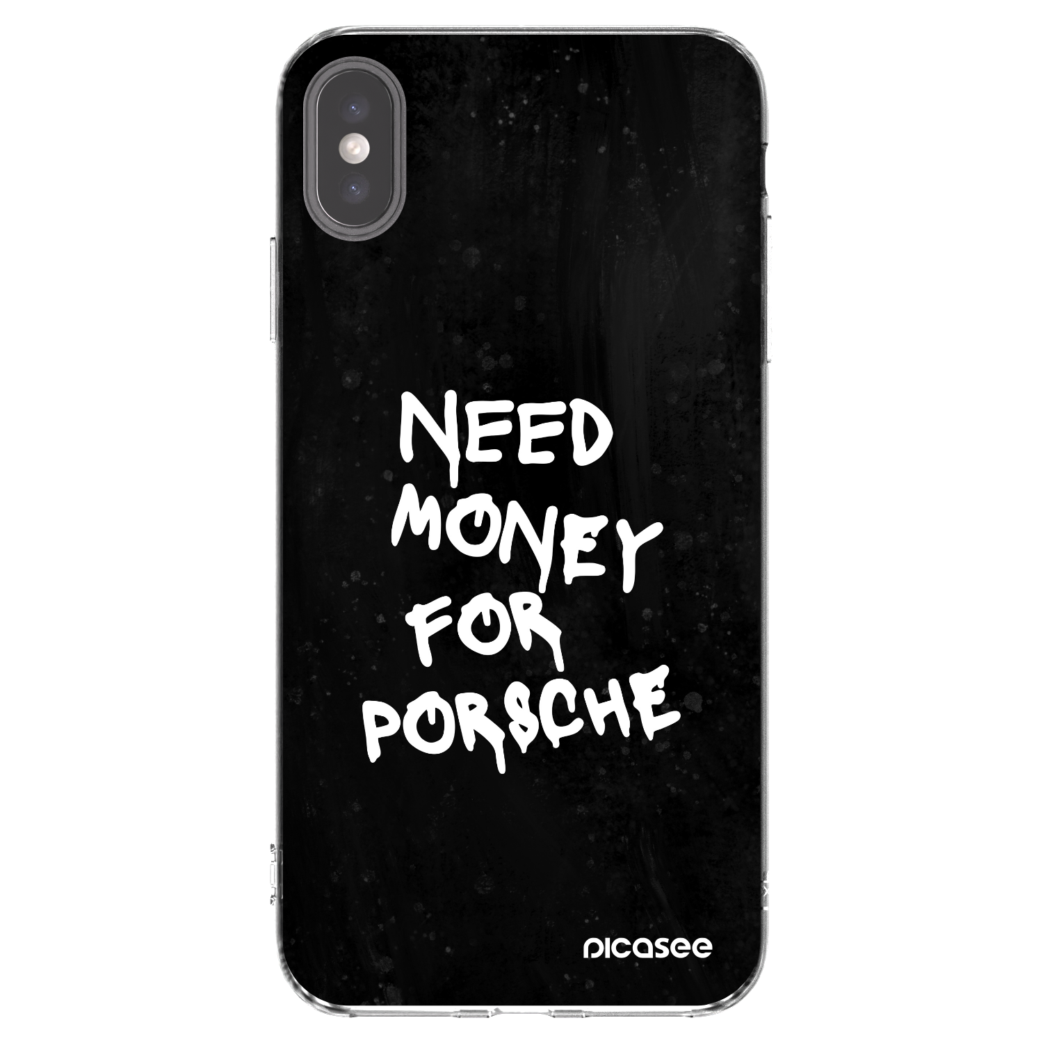 Picasee silikonový průhledný obal pro Apple iPhone XS Max - Black Dollar