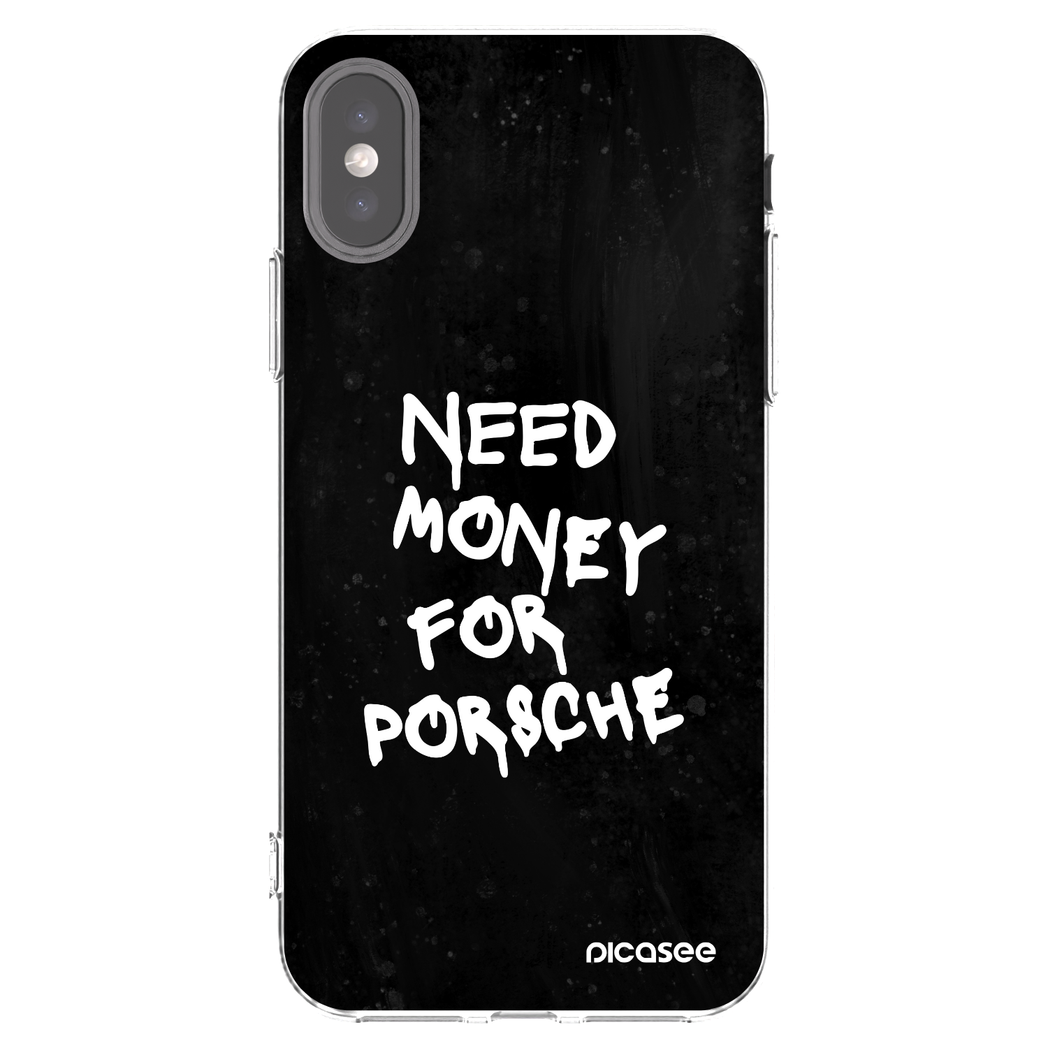 Picasee silikonový průhledný obal pro Apple iPhone X/XS - Black Dollar