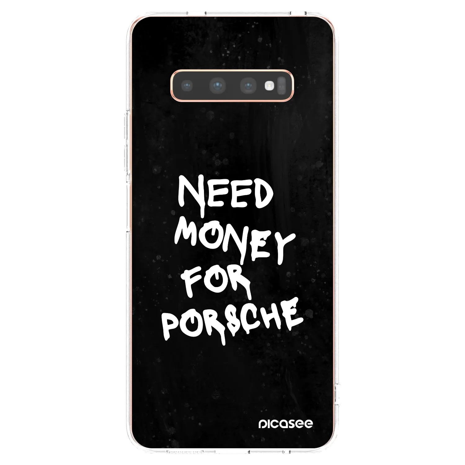 Picasee silikonový průhledný obal pro Samsung Galaxy S10 Plus G975 - Black Dollar
