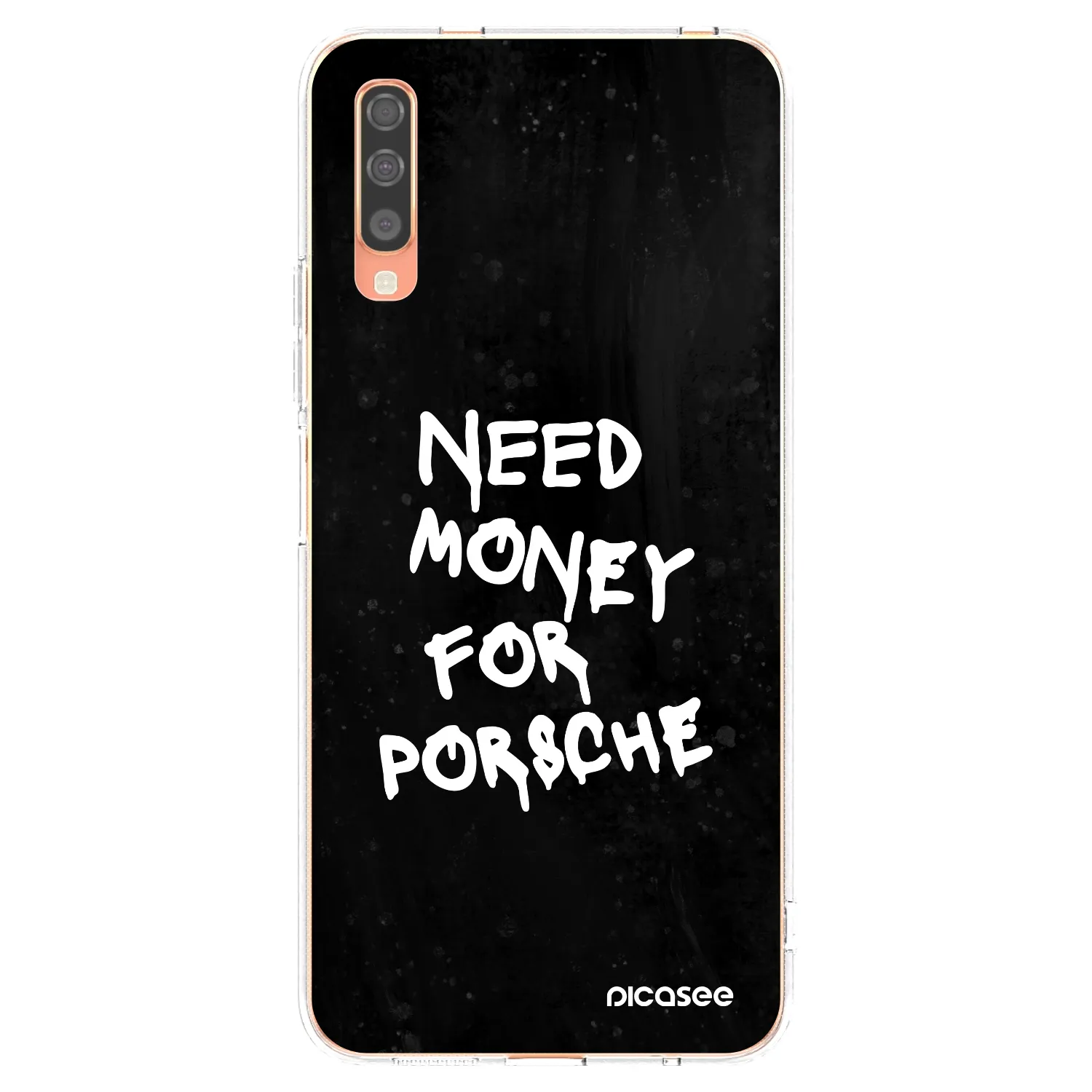 Picasee silikonový průhledný obal pro Samsung Galaxy A70 A705F - Black Dollar