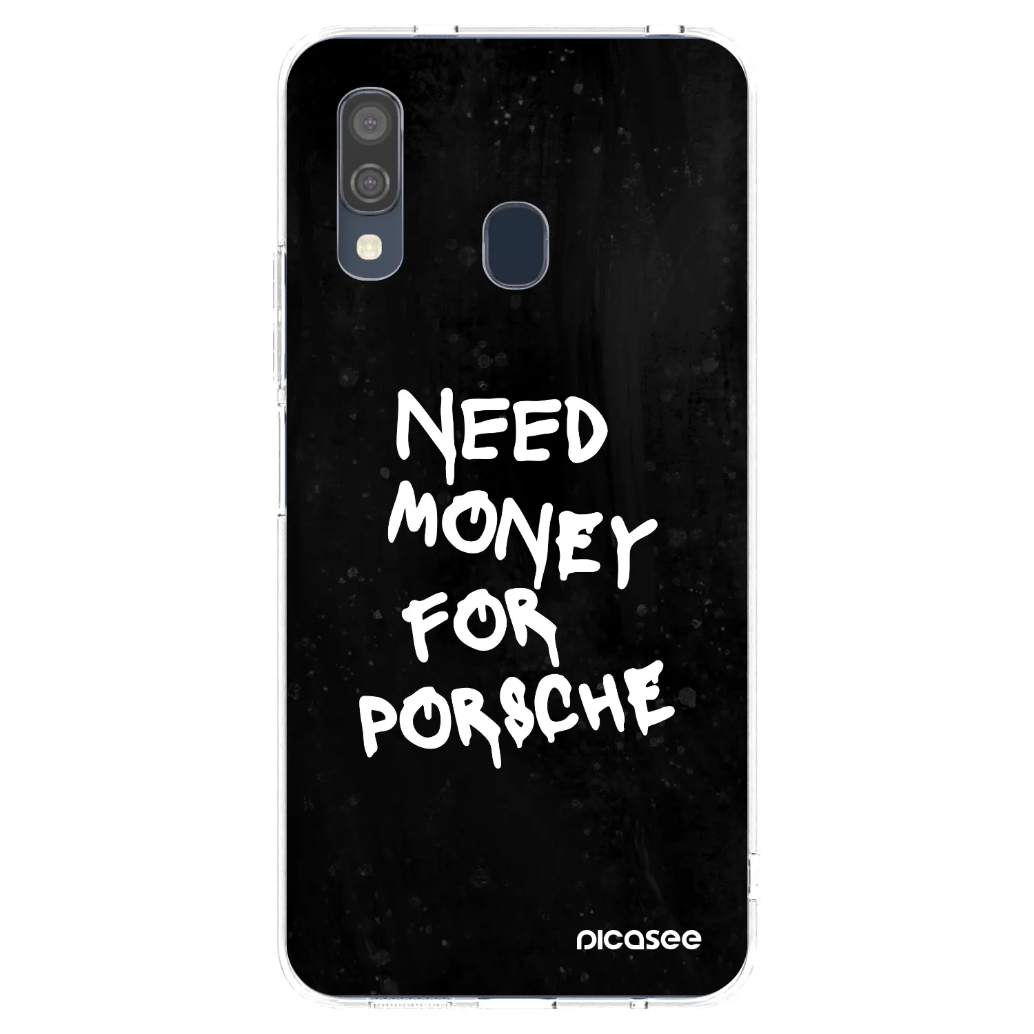 Picasee silikonový průhledný obal pro Samsung Galaxy A40 A405F - Black Dollar