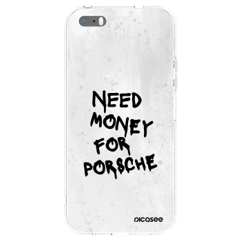 Picasee silikonový průhledný obal pro Apple iPhone 5/5S/SE - White Dollar
