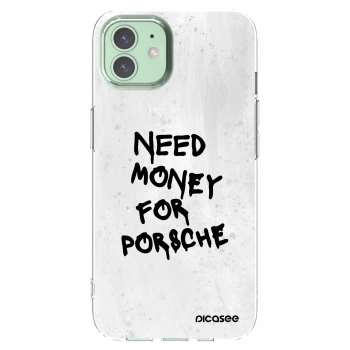 Picasee silikonový průhledný obal pro Apple iPhone 12 - White Dollar
