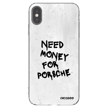 Picasee silikonový průhledný obal pro Apple iPhone XS Max - White Dollar