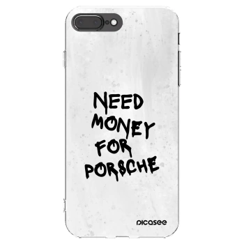 Picasee silikonový průhledný obal pro Apple iPhone 7 Plus - White Dollar