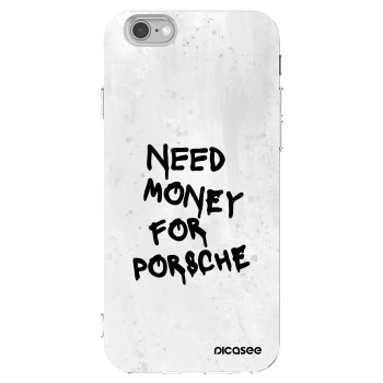 Picasee silikonový průhledný obal pro Apple iPhone 6/6S - White Dollar