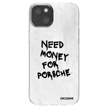 Picasee silikonový průhledný obal pro Apple iPhone 15 Plus - White Dollar