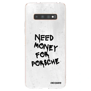 Picasee silikonový průhledný obal pro Samsung Galaxy S10 Plus G975 - White Dollar