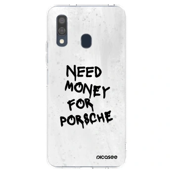 Picasee silikonový průhledný obal pro Samsung Galaxy A40 A405F - White Dollar