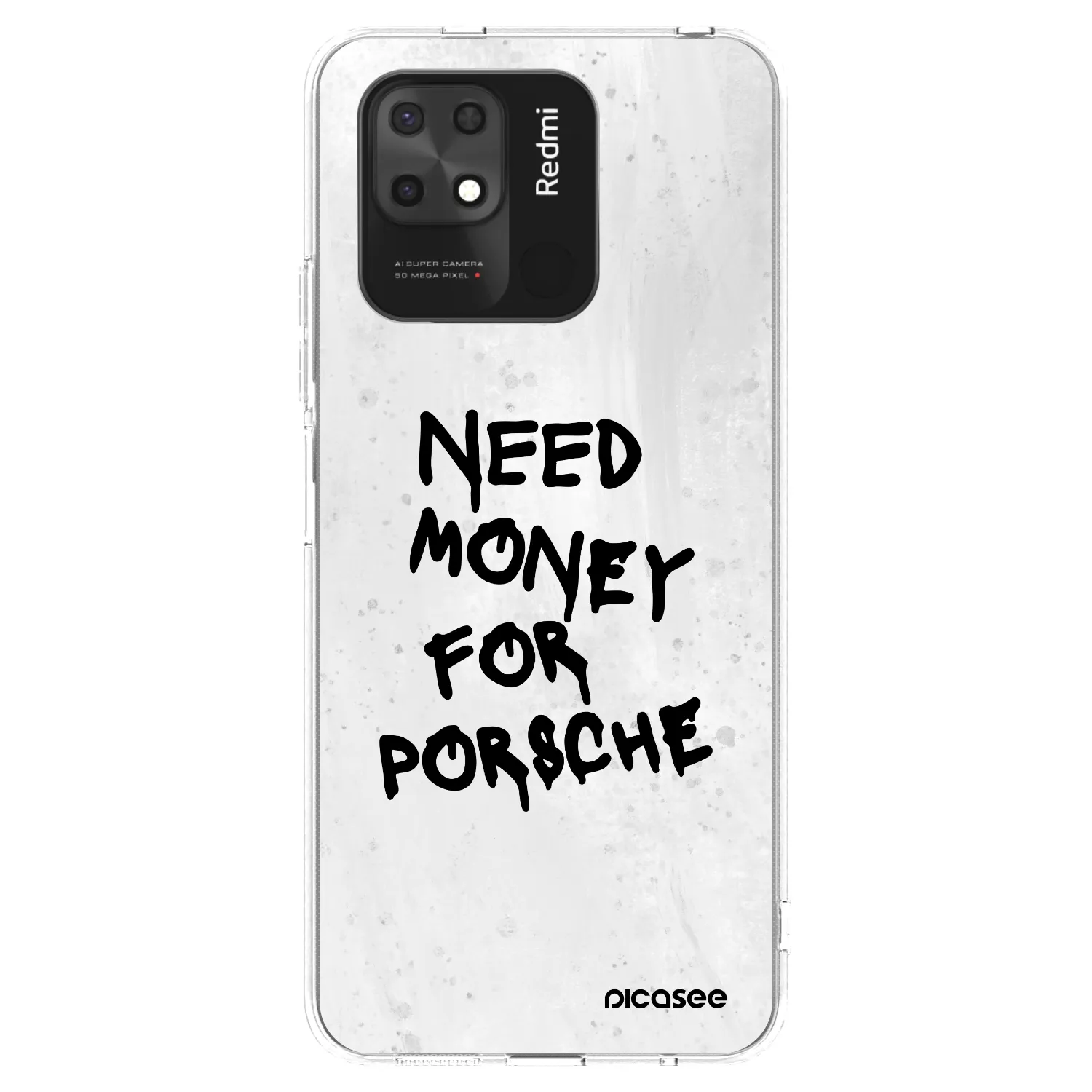 Picasee silikonový průhledný obal pro Xiaomi Redmi 10C - White Dollar