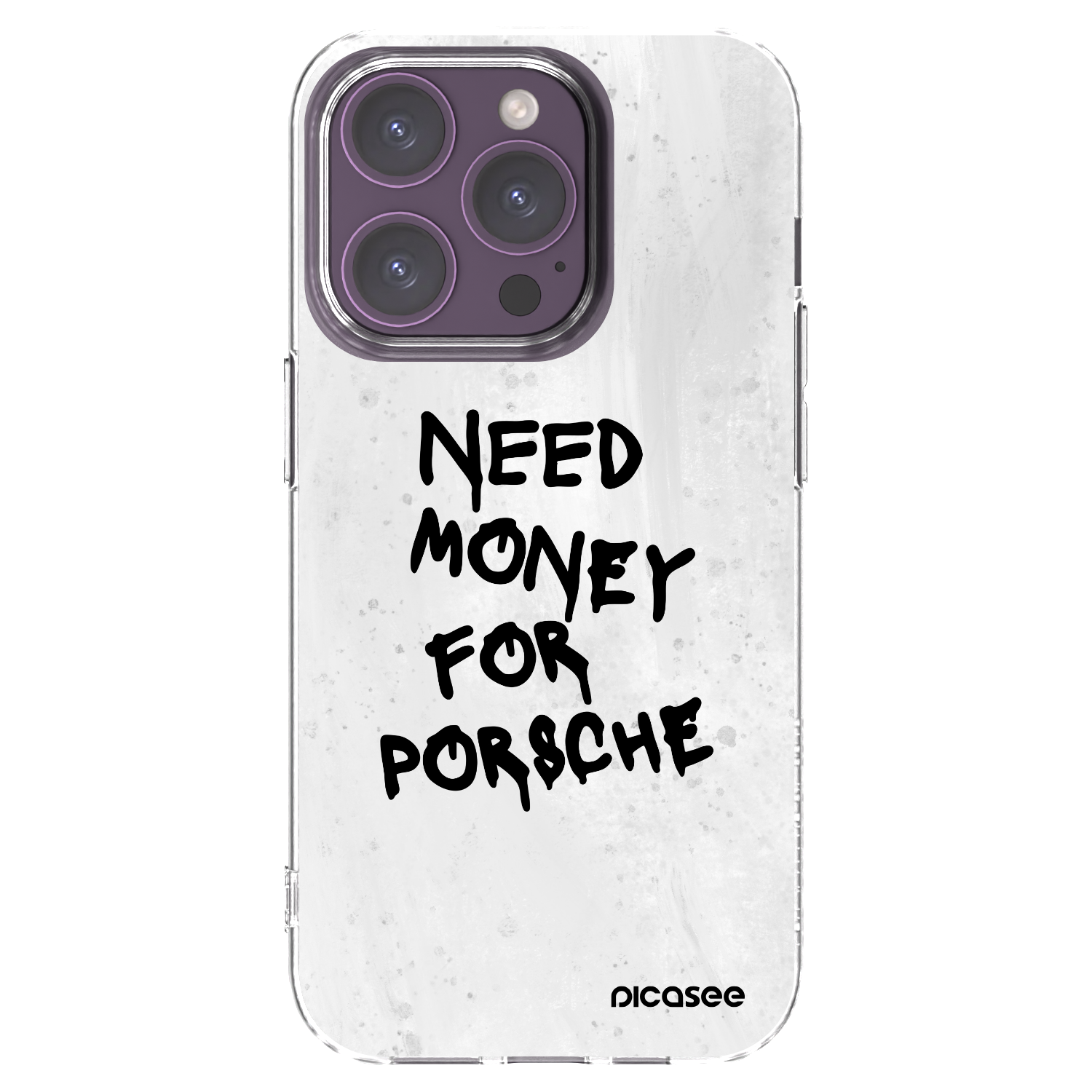 Picasee silikonový průhledný obal pro Apple iPhone 14 Pro - White Dollar