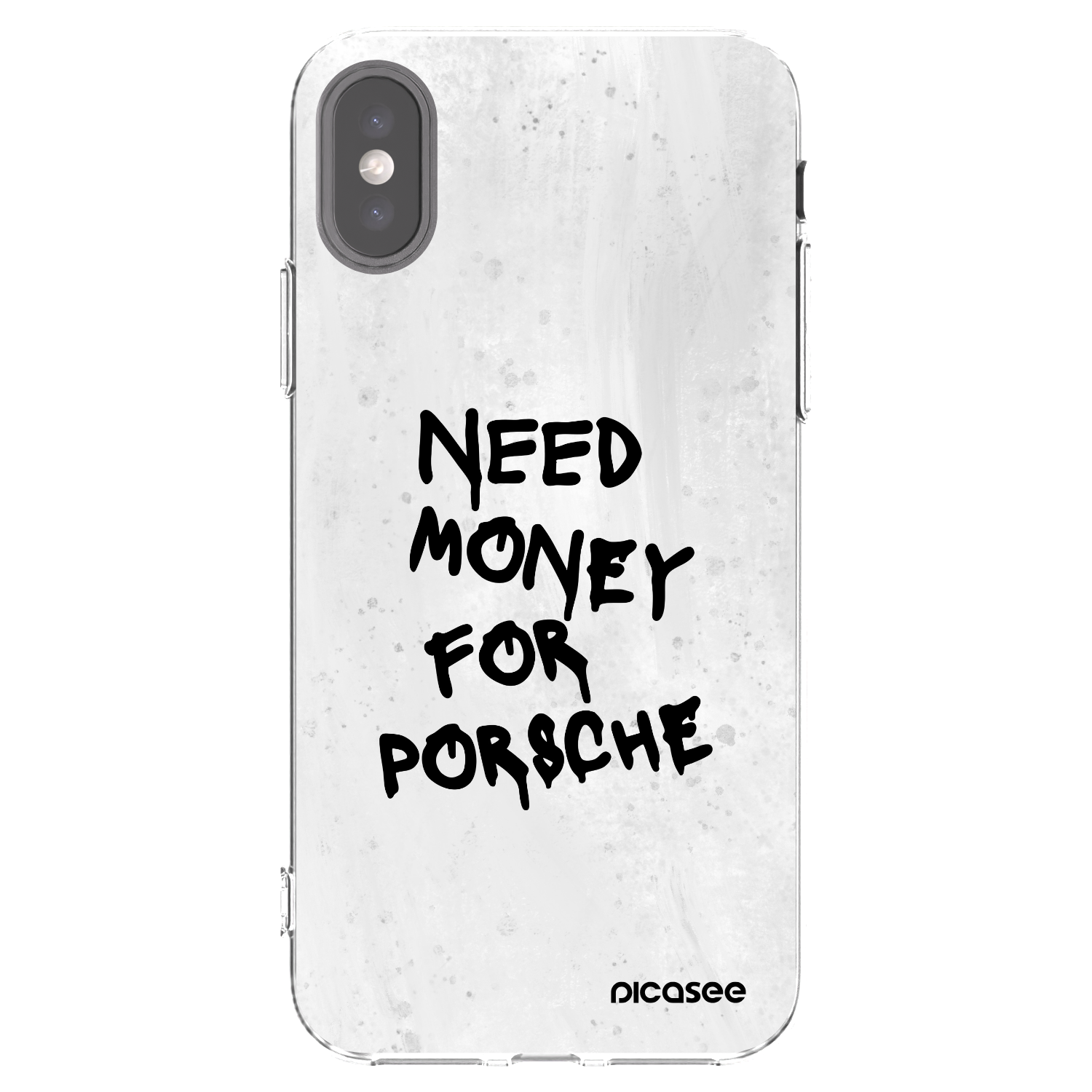 Picasee silikonový průhledný obal pro Apple iPhone X/XS - White Dollar