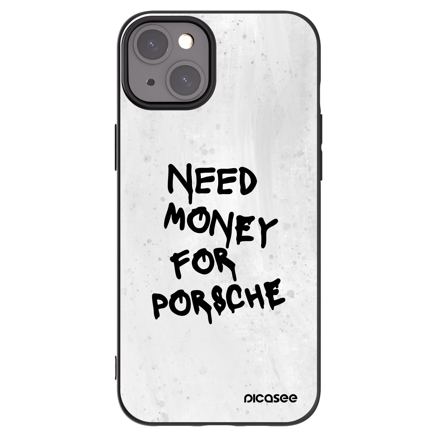 Picasee silikonový černý obal pro Apple iPhone 15 Plus - White Dollar