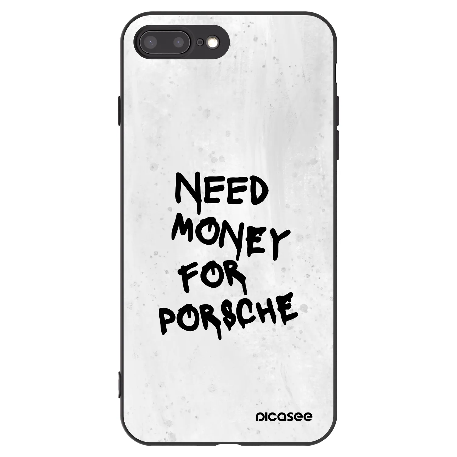 Picasee silikonový černý obal pro Apple iPhone 8 Plus - White Dollar