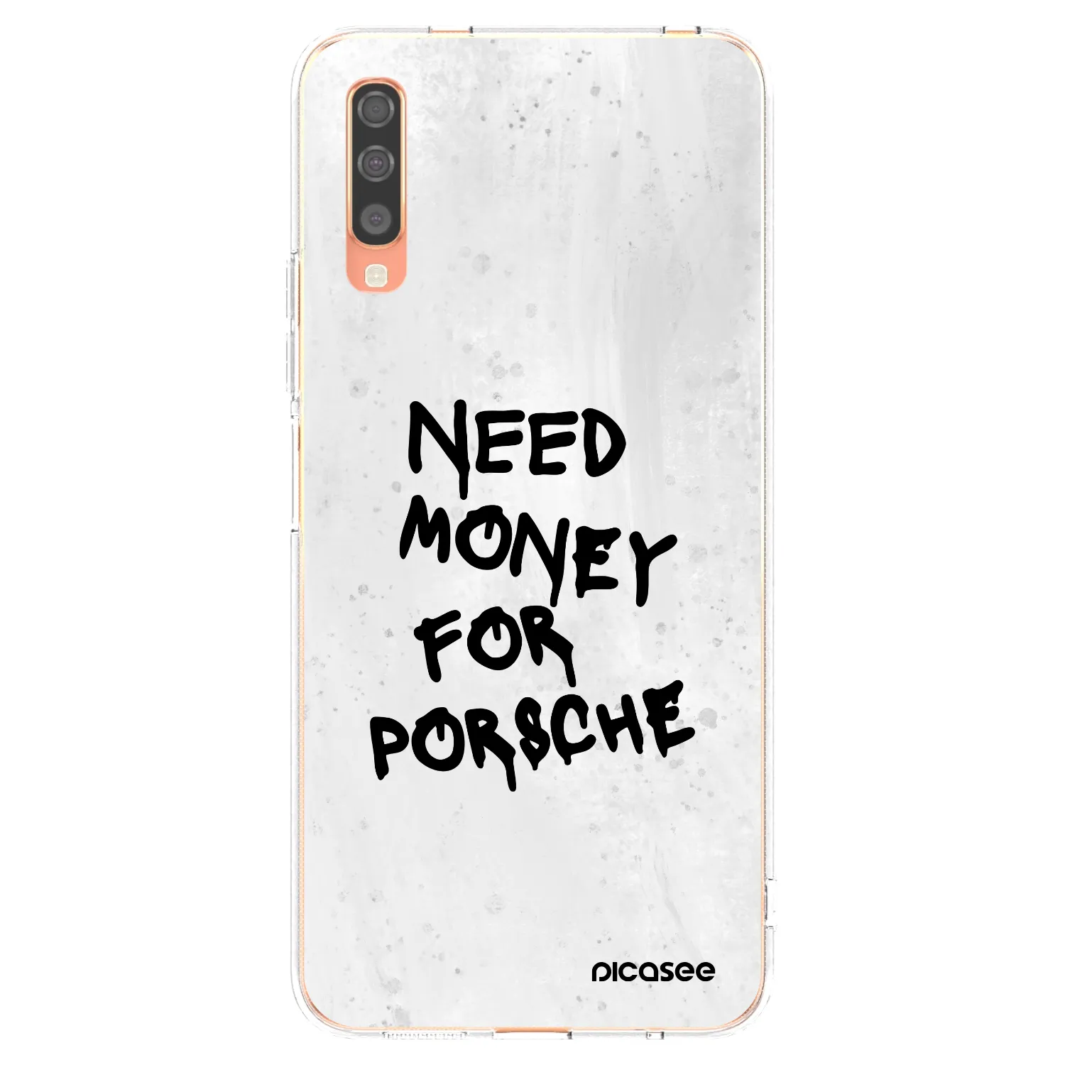 Picasee silikonový průhledný obal pro Samsung Galaxy A70 A705F - White Dollar