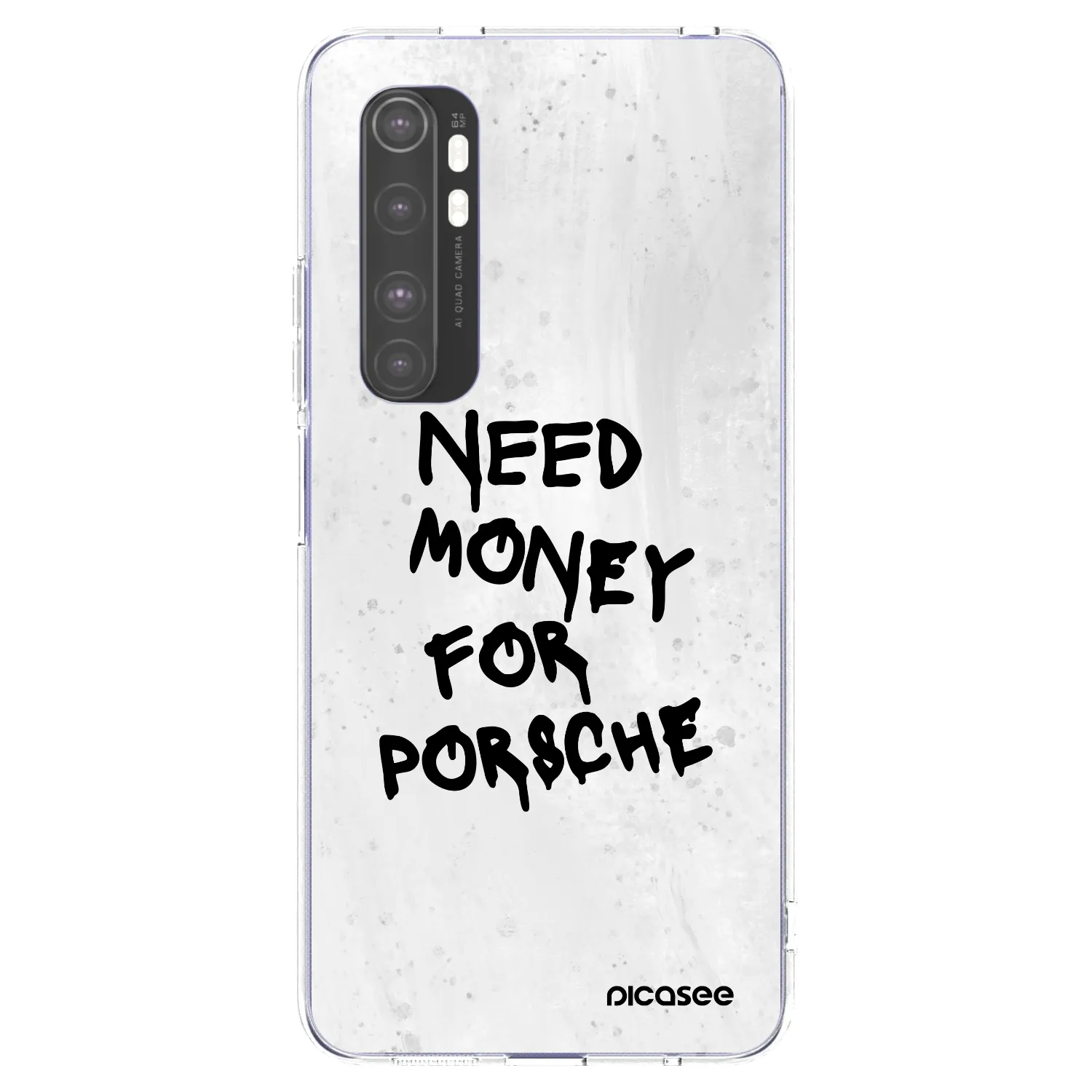 Picasee silikonový průhledný obal pro Xiaomi Mi Note 10 Lite - White Dollar