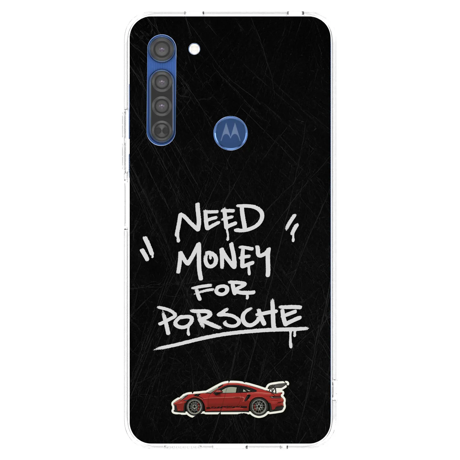 Picasee silikonový průhledný obal pro Motorola Moto G8 - Dark Racer