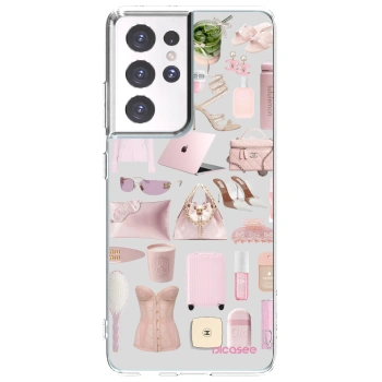 Picasee silikonový průhledný obal pro Samsung Galaxy S21 Ultra 5G G998B - Glam Babe