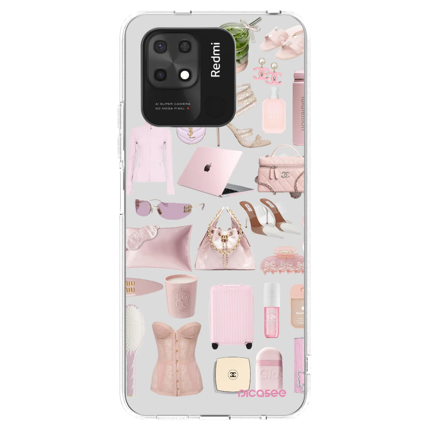 Picasee silikonový průhledný obal pro Xiaomi Redmi 10C - Glam Babe