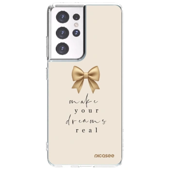 Picasee silikonový průhledný obal pro Samsung Galaxy S21 Ultra 5G G998B - Golden Dream
