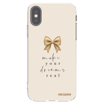 Picasee silikonový průhledný obal pro Apple iPhone X/XS - Golden Dream