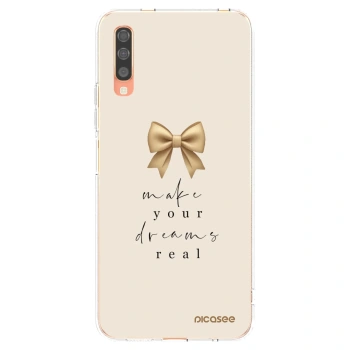 Picasee silikonový průhledný obal pro Samsung Galaxy A70 A705F - Golden Dream