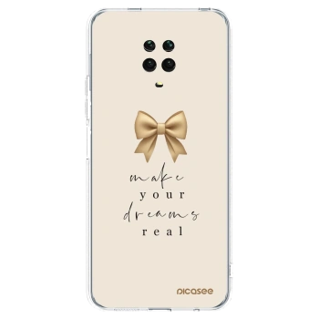 Picasee silikonový průhledný obal pro Xiaomi Redmi Note 9 Pro - Golden Dream