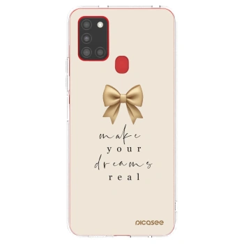 Picasee silikonový průhledný obal pro Samsung Galaxy A21s - Golden Dream