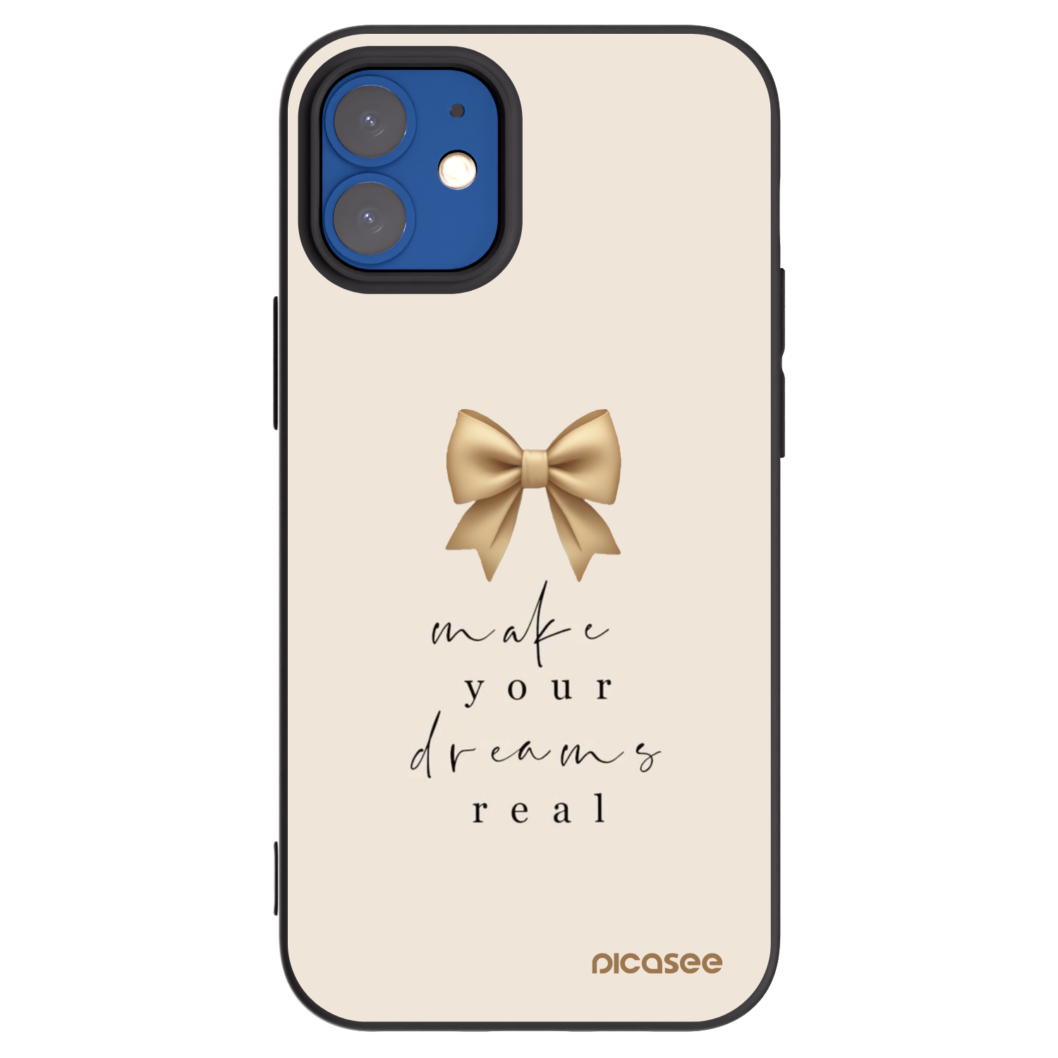 Picasee silikonový černý obal pro Apple iPhone 12 mini - Golden Dream
