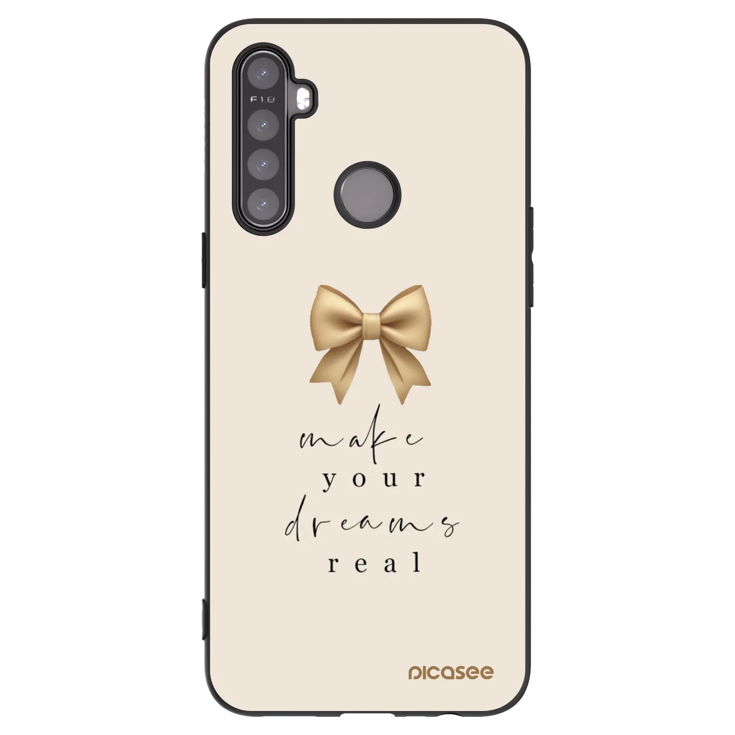 Picasee silikonový černý obal pro Realme 5 - Golden Dream