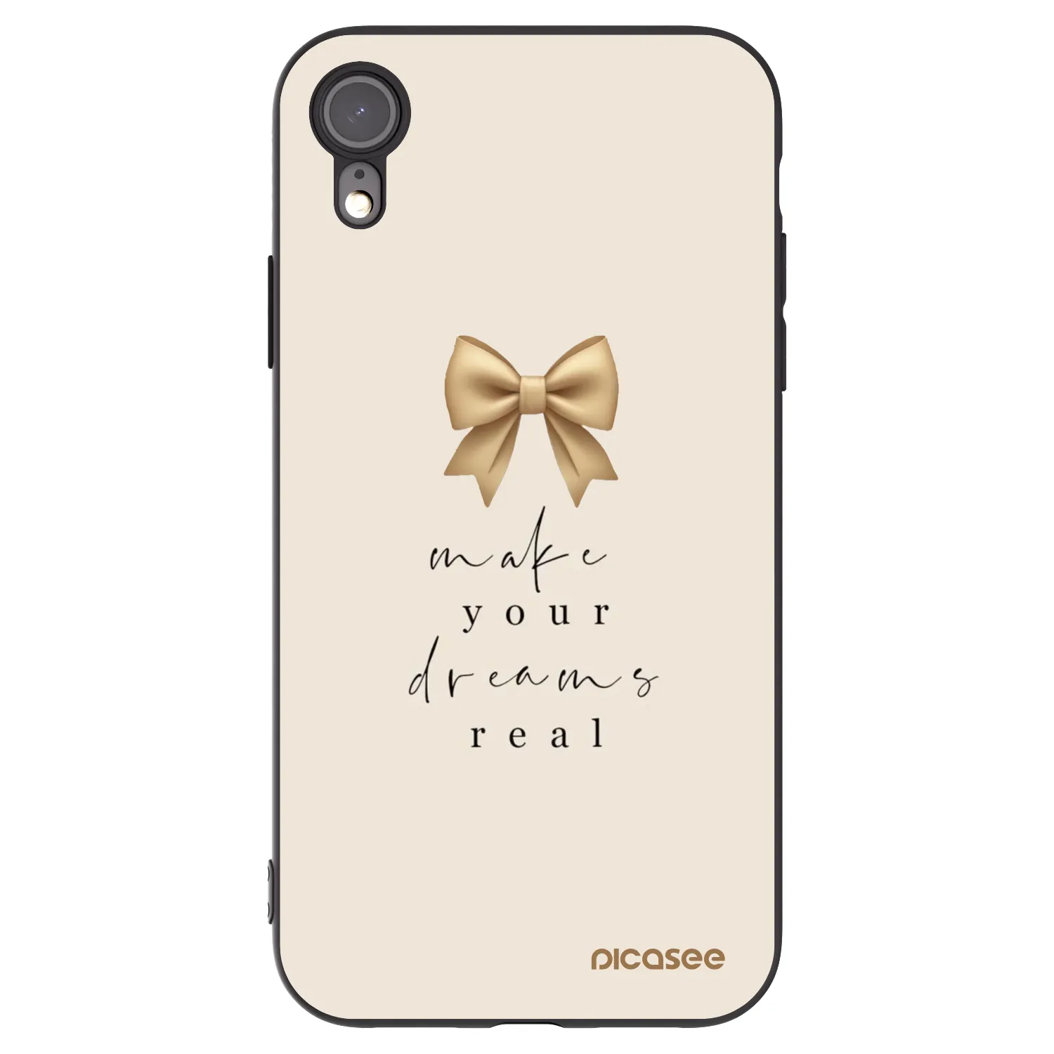 Picasee silikonový černý obal pro Apple iPhone XR - Golden Dream