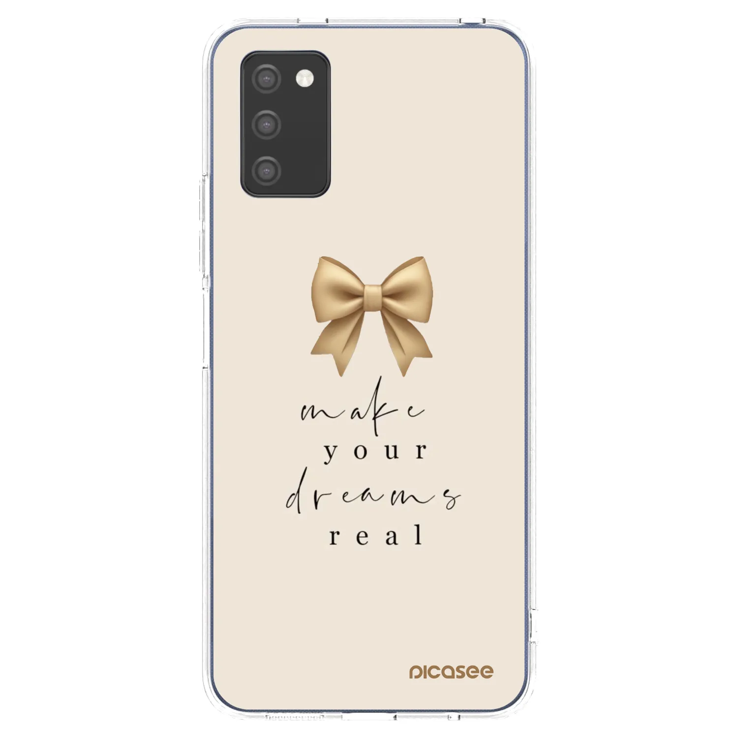Picasee silikonový průhledný obal pro Samsung Galaxy A02s A025G - Golden Dream
