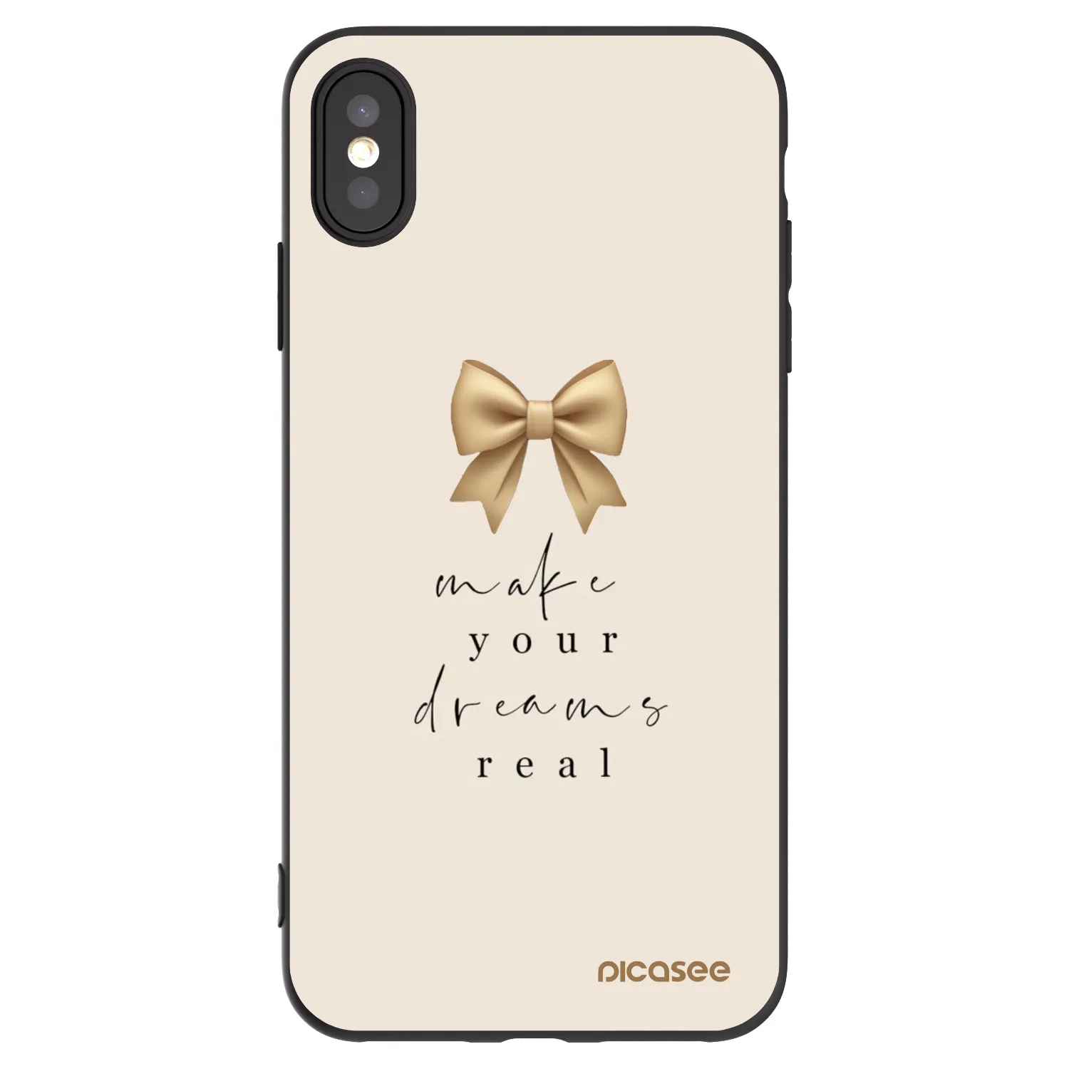 Picasee silikonový černý obal pro Apple iPhone XS Max - Golden Dream