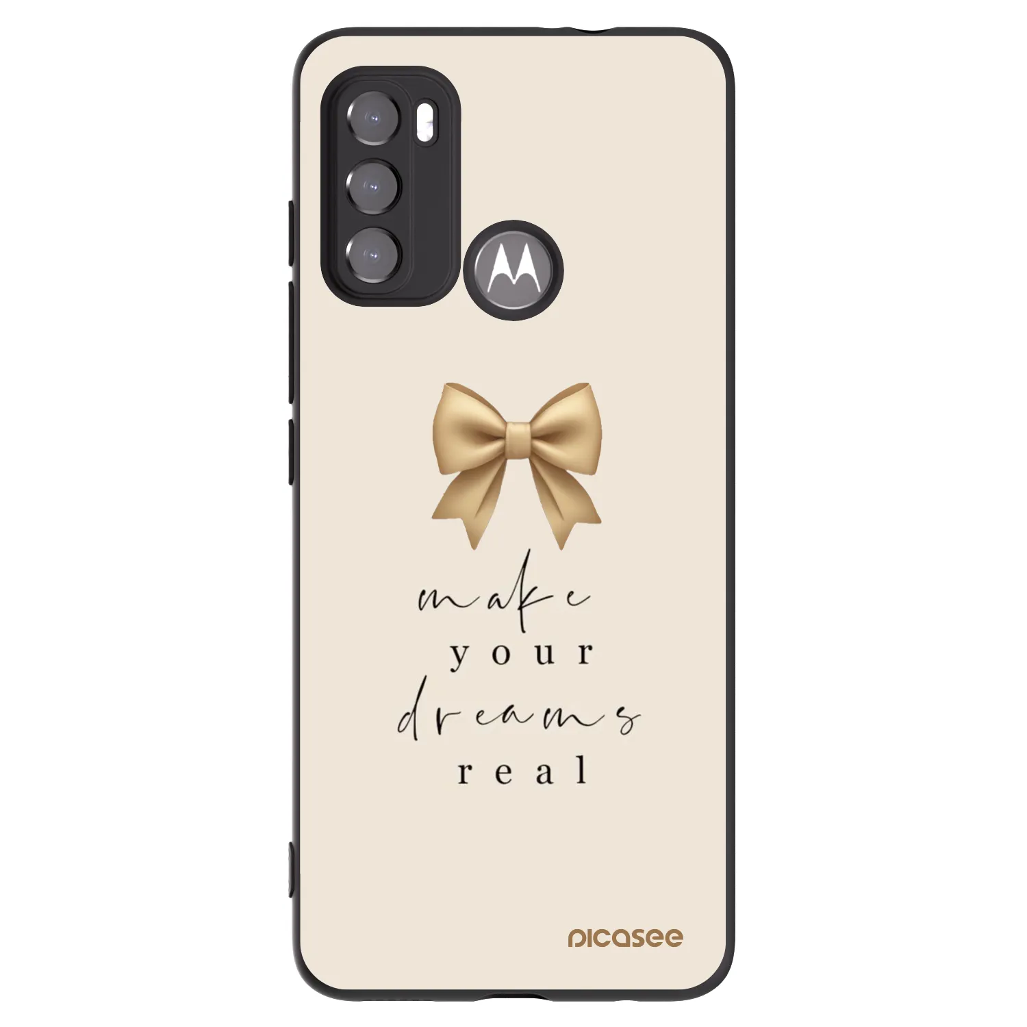 Picasee silikonový černý obal pro Motorola Moto G60 - Golden Dream