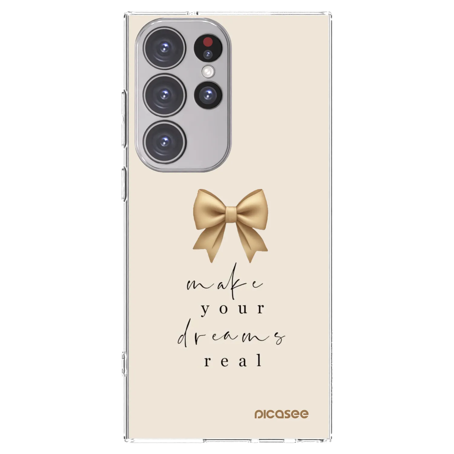 Picasee silikonový průhledný obal pro Samsung Galaxy S23 Ultra 5G - Golden Dream