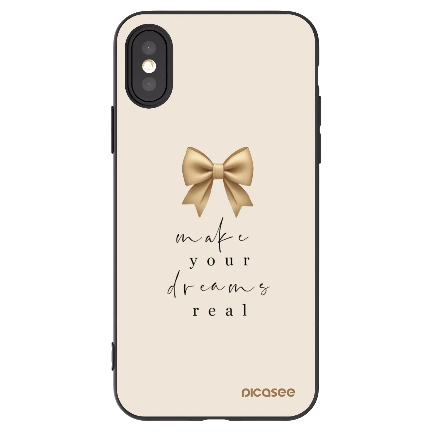 Picasee silikonový černý obal pro Apple iPhone X/XS - Golden Dream