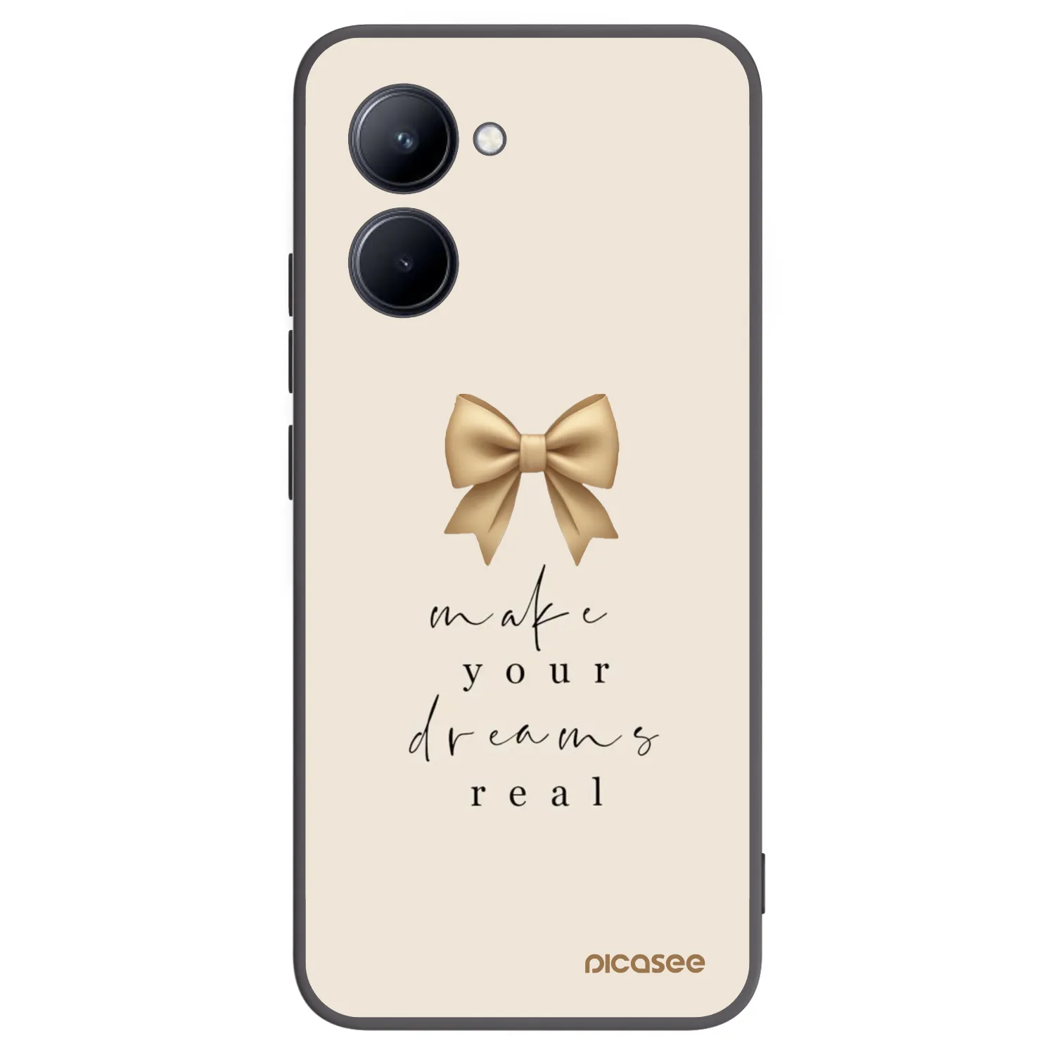 Picasee silikonový černý obal pro Realme C33 (2023) - Golden Dream