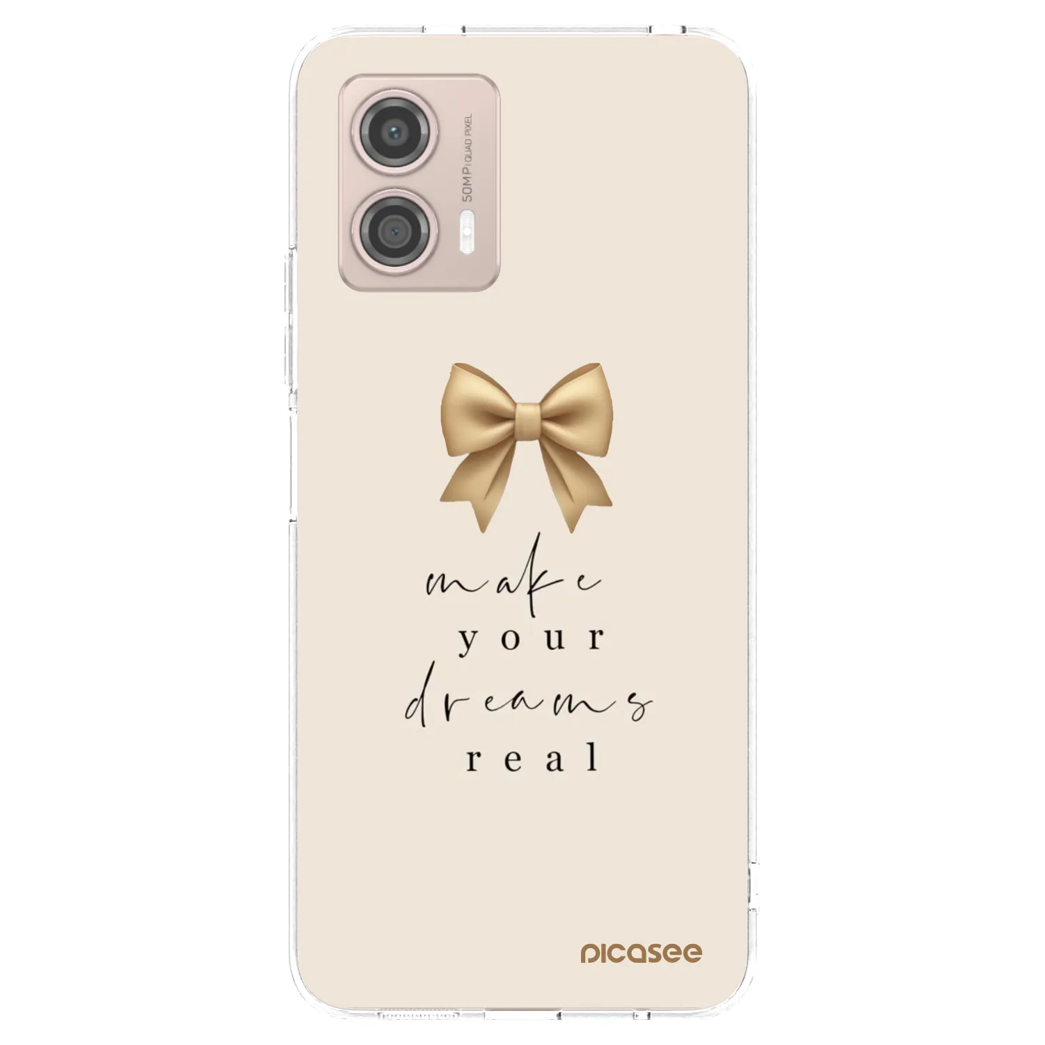 Picasee silikonový průhledný obal pro Motorola Moto G53 5G - Golden Dream