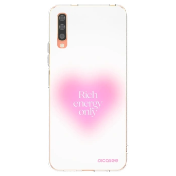 Picasee silikonový průhledný obal pro Samsung Galaxy A70 A705F - Rich Energy
