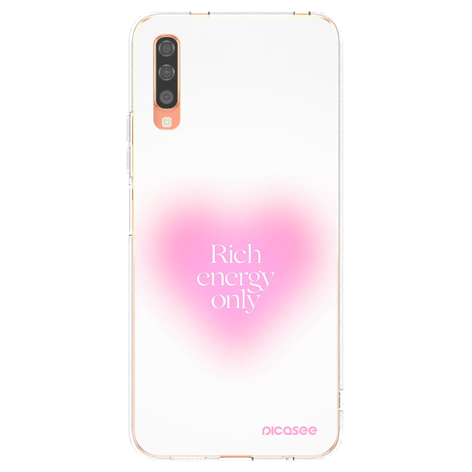 Picasee silikonový průhledný obal pro Samsung Galaxy A70 A705F - Rich Energy