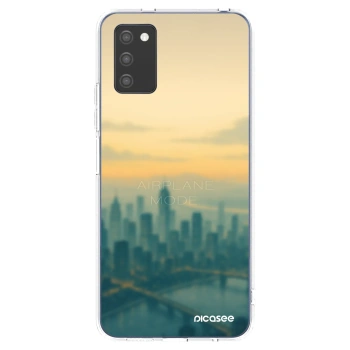 Picasee silikonový průhledný obal pro Samsung Galaxy A02s A025G - Airplane mode