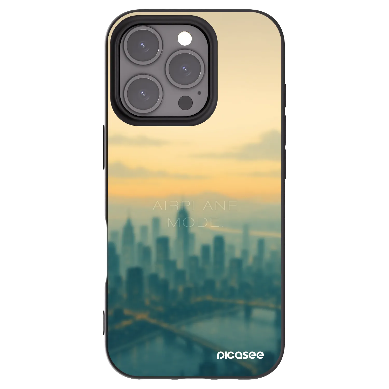 Picasee silikonový černý obal pro Apple iPhone 16 Pro - Airplane mode