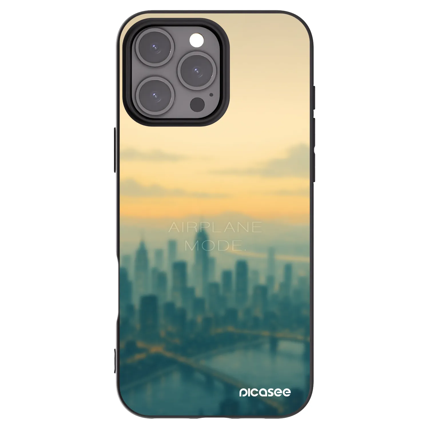 Picasee silikonový černý obal pro Apple iPhone 16 Pro Max - Airplane mode