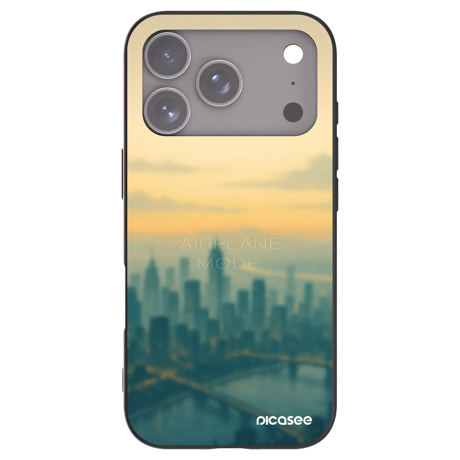 Picasee silikonový černý obal pro Apple iPhone 17 Pro - Airplane mode